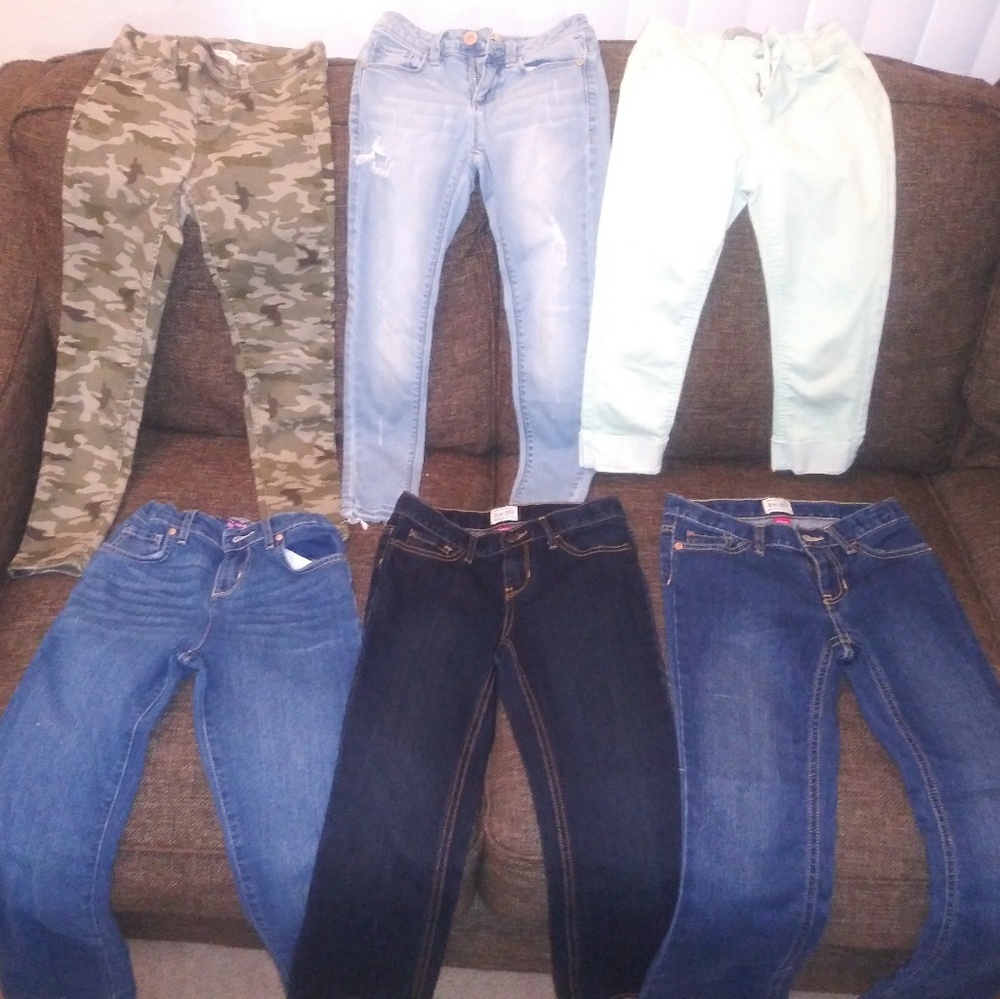 Jeans for Girls 6 pair Lot
